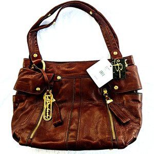 Authentic B Makowsky A210430 brown Italian glove leather BRAND NEW with tags